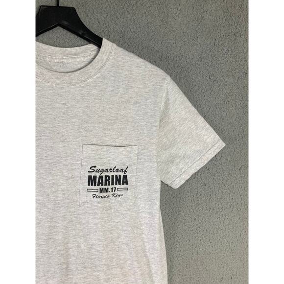 Sugarloaf Marina Bass Boat Men's Gray Graphic Tee S Short Sleeve Crew Neck - Picture 4 of 7